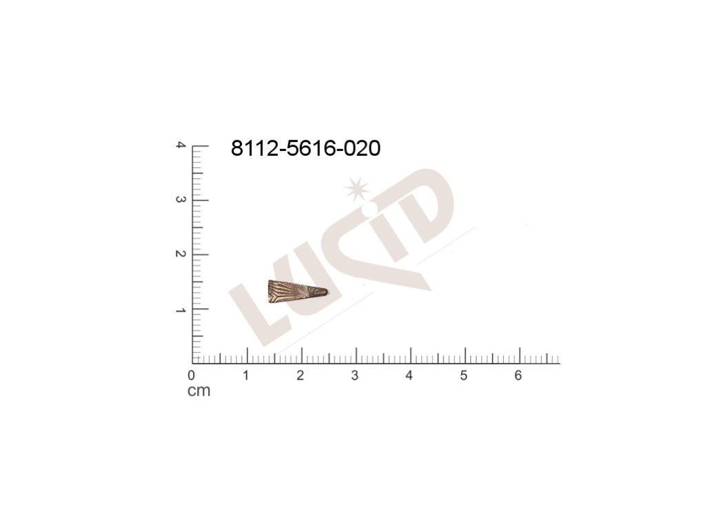 Plochý výsek trojúhelník ostatní bez oček (svěšovacích dírek) 11.0x4.5mm