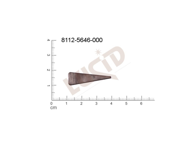 flat cut-out triangles other without loops / attaching holes 28.0x9.0mm