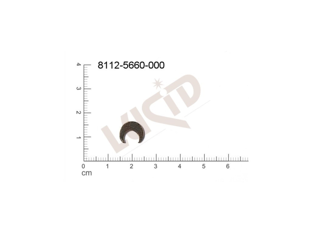 flat cut-out halfmoons other without loops / attaching holes 10.0x10.0mm