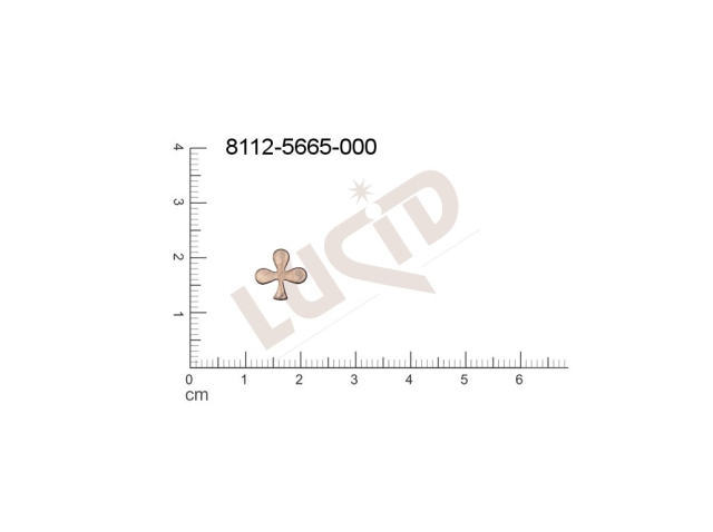 flat cut-out plant motives leaves without loops / attaching holes 10.0x10.0mm