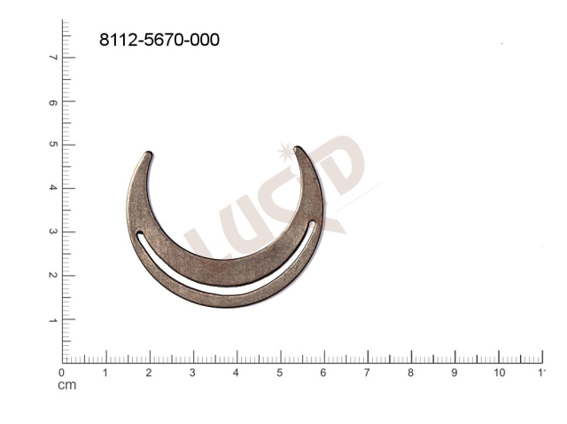 flat cut-out halfmoons other without loops / attaching holes 46.0x45.0mm