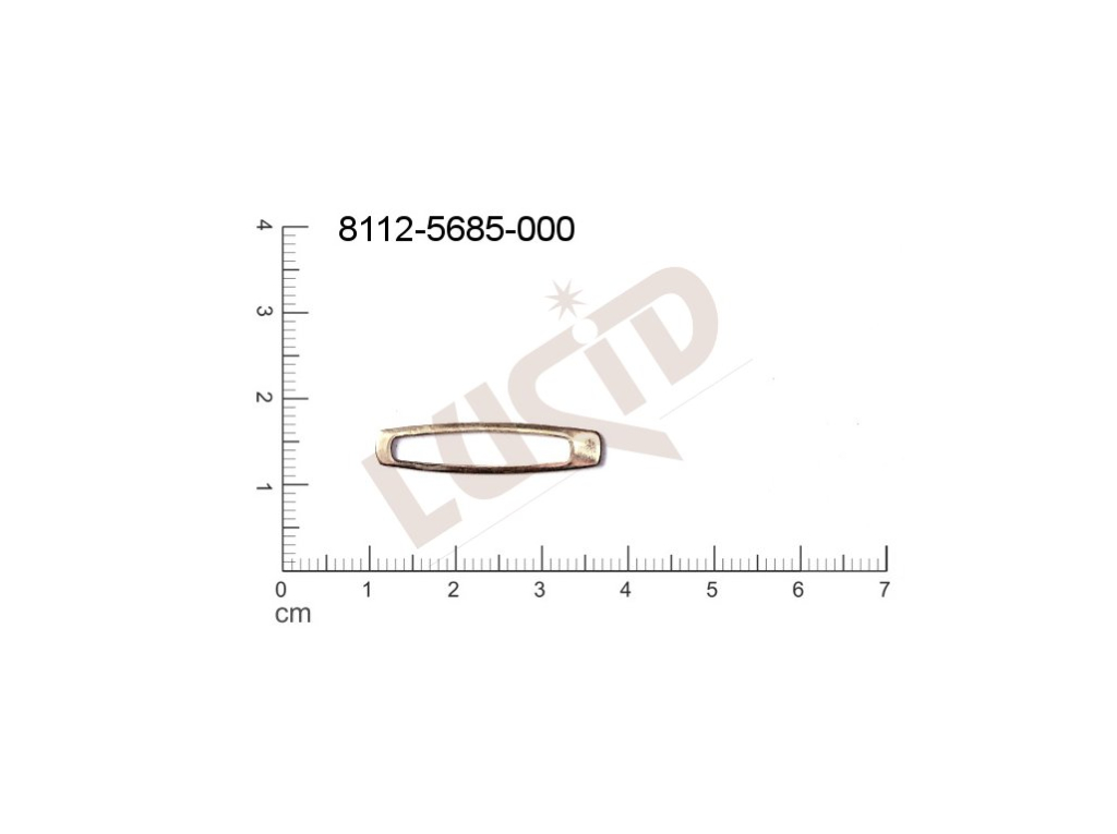 Tvarový výlisek oválné ostatní bez oček (svěšovacích dírek) 27.0x7.0mm