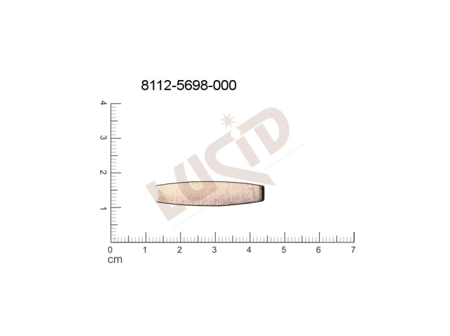 Plochý výsek ostatní bez oček (svěšovacích dírek) 30.0x7.0mm