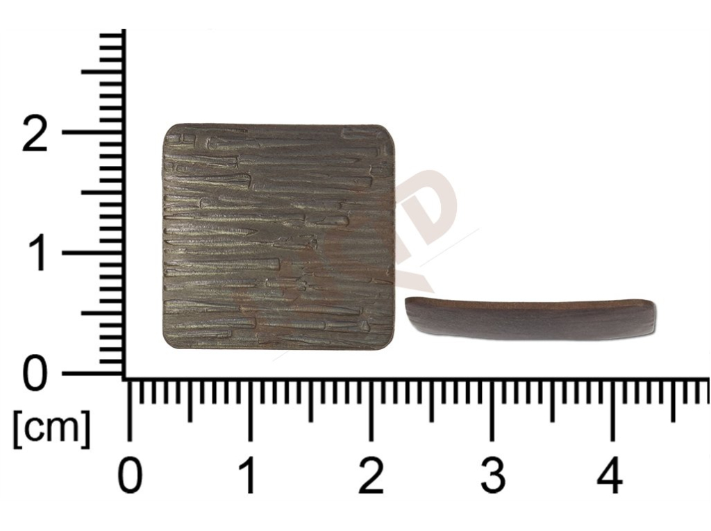 Tvarový výlisek čtyřúhelníky bez oček (svěšovacích dírek) 20.0x20.0mm