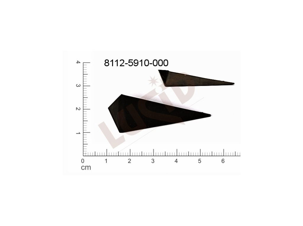 fancy shape quadrangle other without loops / attaching holes 44.3x17.7mm