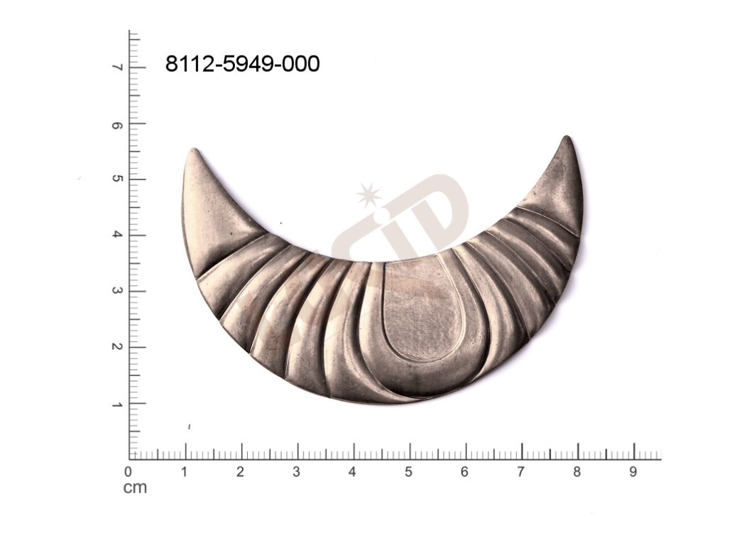 Tvarový výlisek půlměsíc ostatní bez oček (svěšovacích dírek) 70.0x48.0mm