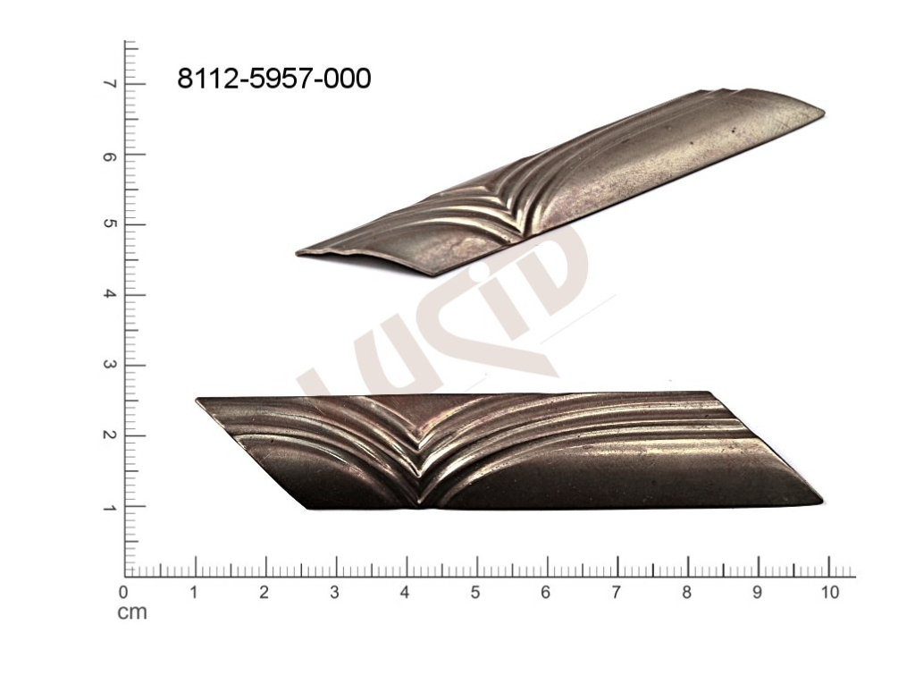 Tvarový výlisek čtyřúhelníky ostatní bez oček (svěšovacích dírek) 90.0x17.0mm