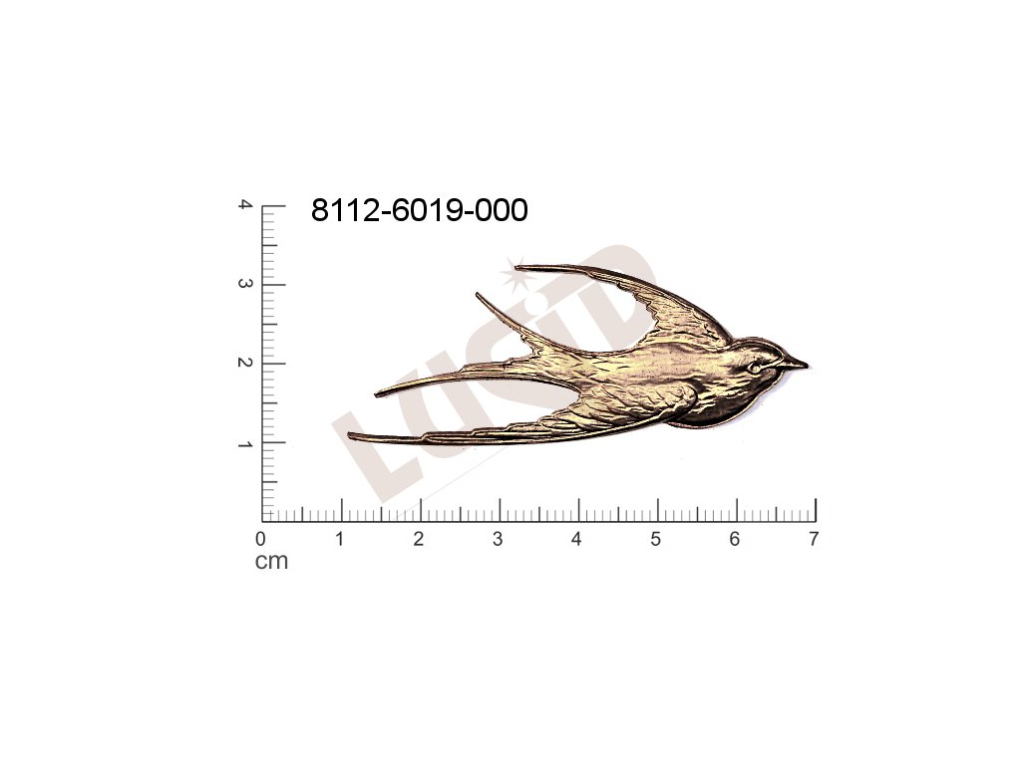 fancy shape animals birds without loops / attaching holes 59.0x23.0mm