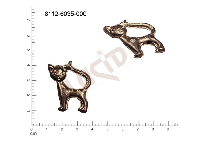 fancy shape animals cats without loops / attaching holes 31.0x29.0mm