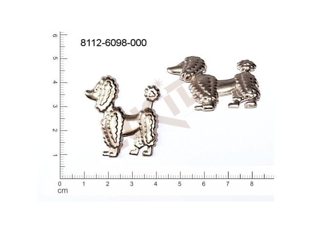 fancy shape animals dogs without loops / attaching holes 35.1x32.6mm