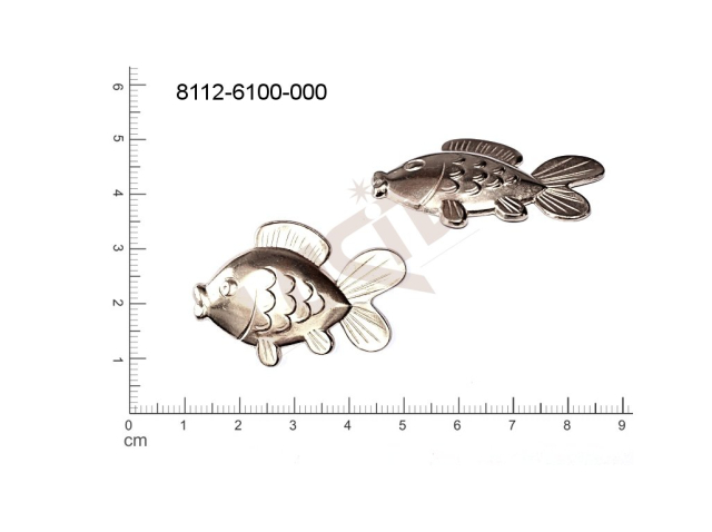 fancy shape animals fish without loops / attaching holes 39.2x26.9mm