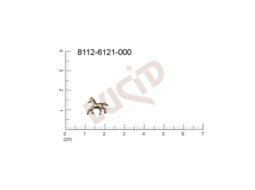 Tvarový výlisek zvířata kůň bez oček (svěšovacích dírek) 10.0x10.0mm