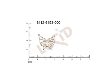 fancy shape animals butterflies with 1 loop / attaching hole 20.4x19.3mm