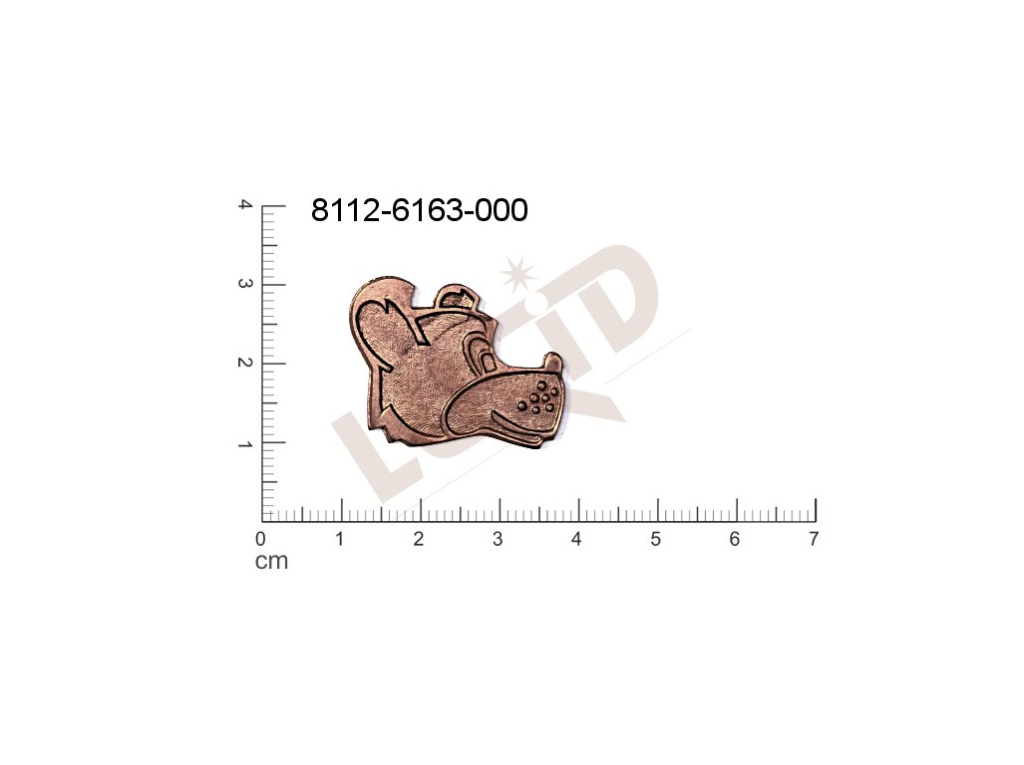 Tvarový výlisek zvířata bez oček (svěšovacích dírek) 26.0x21.0mm