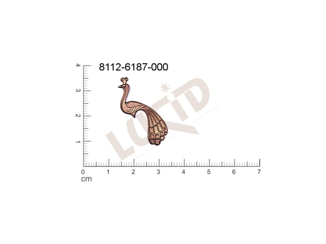 Tvarový výlisek zvířata pták bez oček (svěšovacích dírek) 30.0x22.0mm