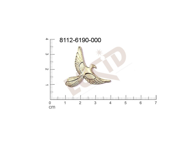 Tvarový výlisek zvířata pták bez oček (svěšovacích dírek) 31.0x24.0mm