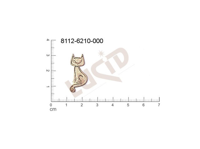 Tvarový výlisek zvířata kočka bez oček (svěšovacích dírek) 29.0x18.0mm