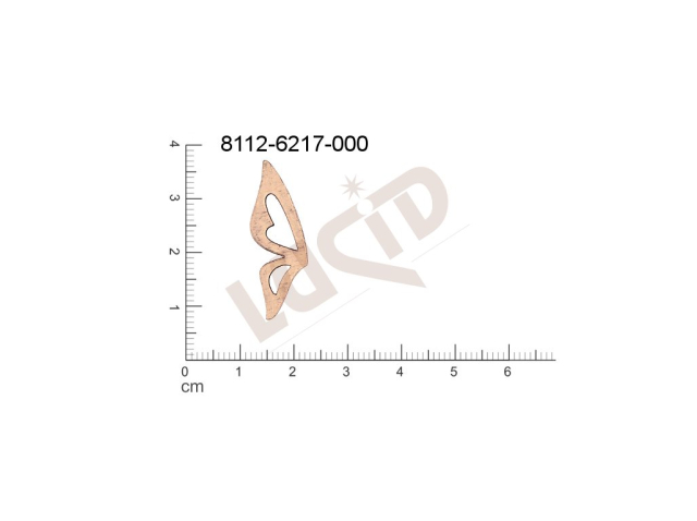 Plochý výsek zvířata motýli bez oček (svěšovacích dírek) 30.0x10.0mm