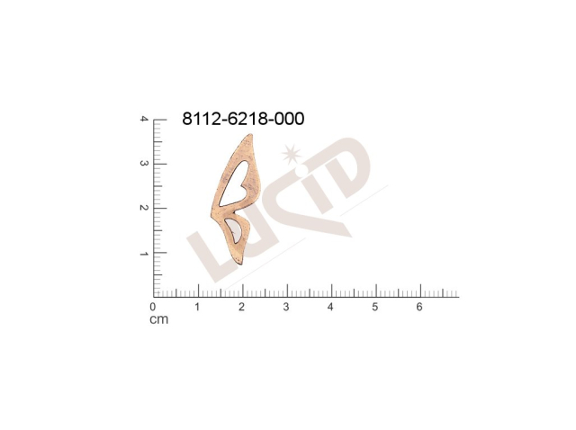 Plochý výsek zvířata motýli bez oček (svěšovacích dírek) 30.0x10.0mm