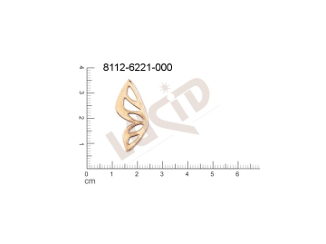 Plochý výsek zvířata motýli bez oček (svěšovacích dírek) 28.0x12.0mm