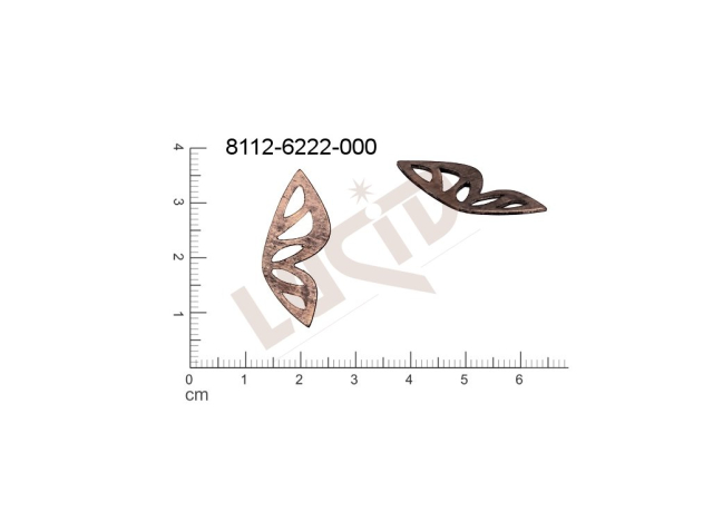 Plochý výsek zvířata motýli bez oček (svěšovacích dírek) 28.0x12.0mm