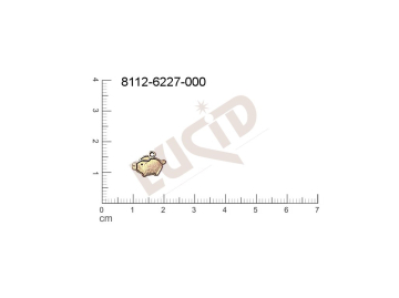 Tvarový výlisek zvířata s 1 očkem (svěšovací dírkou) 11.0x9.0mm