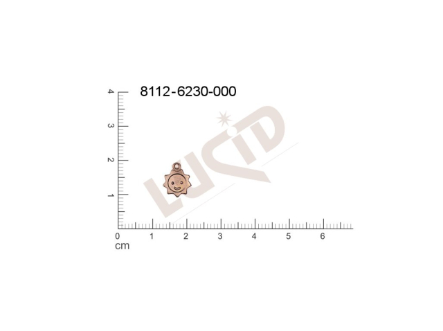 Tvarový výlisek hvězda s 1 očkem (svěšovací dírkou) 10.0x8.0mm