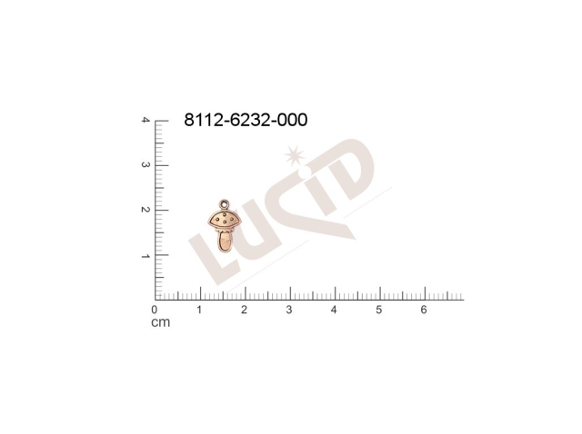 Tvarový výlisek rostlinné motivy ostatní rostliny s 1 očkem (svěšovací dírkou) 12.0x8.0mm