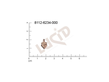 Tvarový výlisek rostlinné motivy ovoce, zelenina s 1 očkem (svěšovací dírkou) 12.0x8.0mm