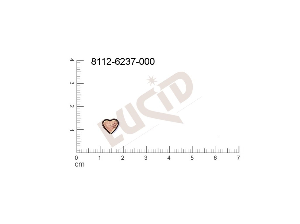 Tvarový výlisek srdíčka ostatní bez oček (svěšovacích dírek) 8.0x7.0mm