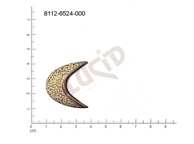 fancy shape halfmoons other without loops / attaching holes 30.0x28.0mm