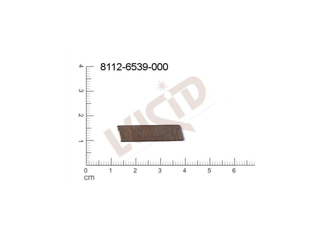 flat cut-out quadrangle other without loops / attaching holes 26.0x6.0mm