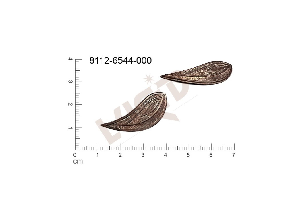 fancy shape other without loops / attaching holes 31.0x12.0mm