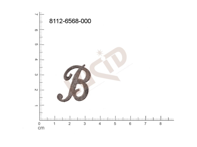 Plochý výsek písmena bez oček (svěšovacích dírek) 30.0x20.0mm