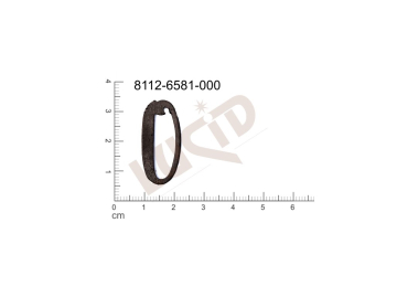 Plochý výsek písmena bez oček (svěšovacích dírek) 29.0x13.0mm