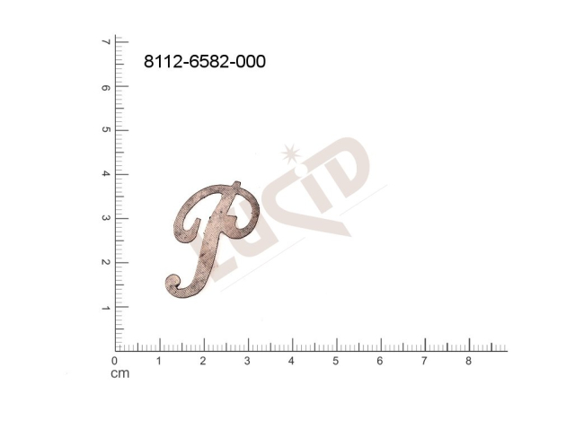 Plochý výsek písmena ostatní bez oček (svěšovacích dírek) 30.0x20.0mm