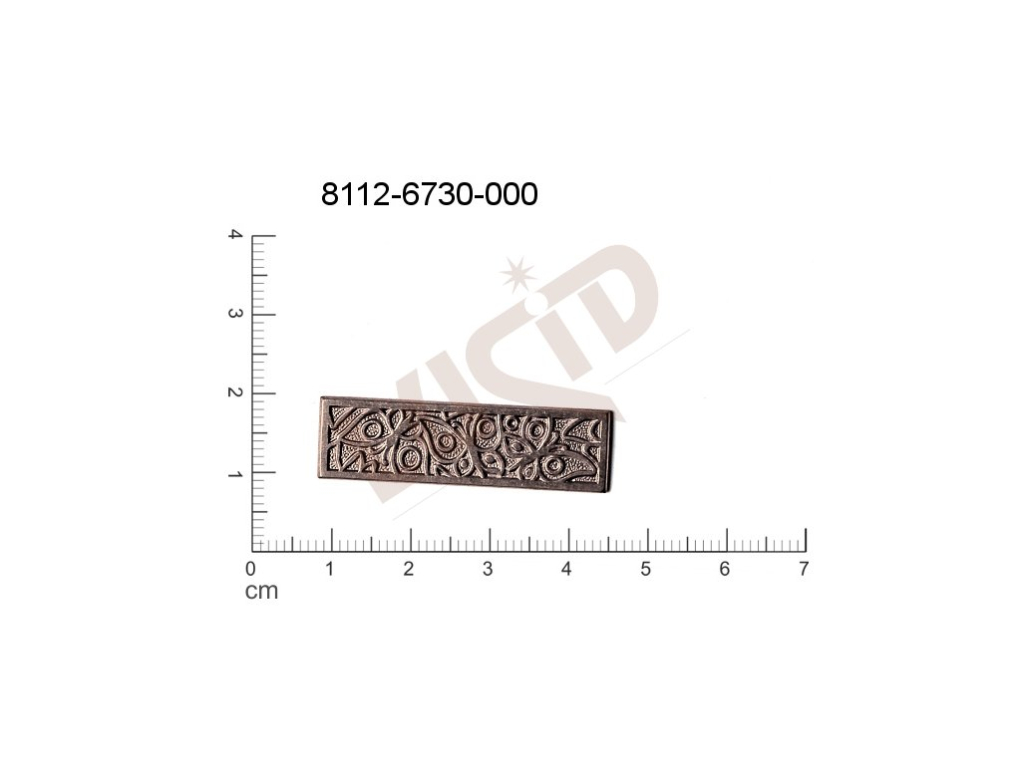 fancy shape quadrangle other without loops / attaching holes 36.0x10.0mm