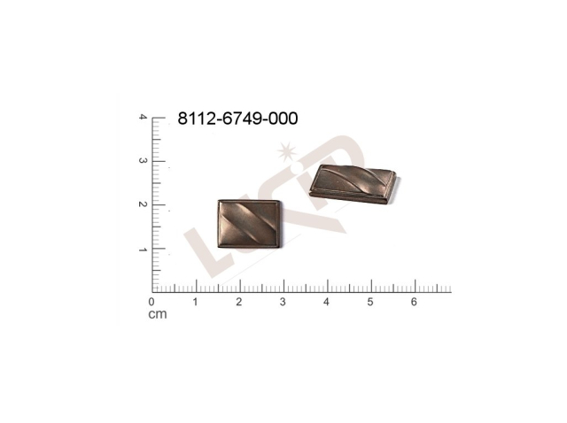 fancy shape quadrangle other without loops / attaching holes 15.0x10.0mm