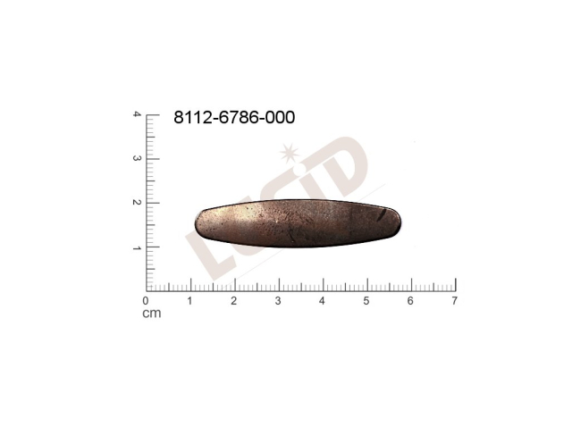 flat cut-out oval other without loops / attaching holes 46.0x10.0mm