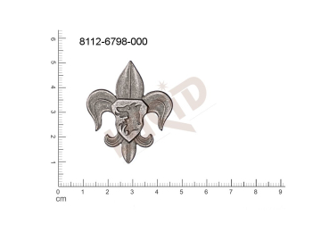 Tvarový výlisek symboly organizací a hnutí bez oček (svěšovacích dírek) 41.7x67.9mm