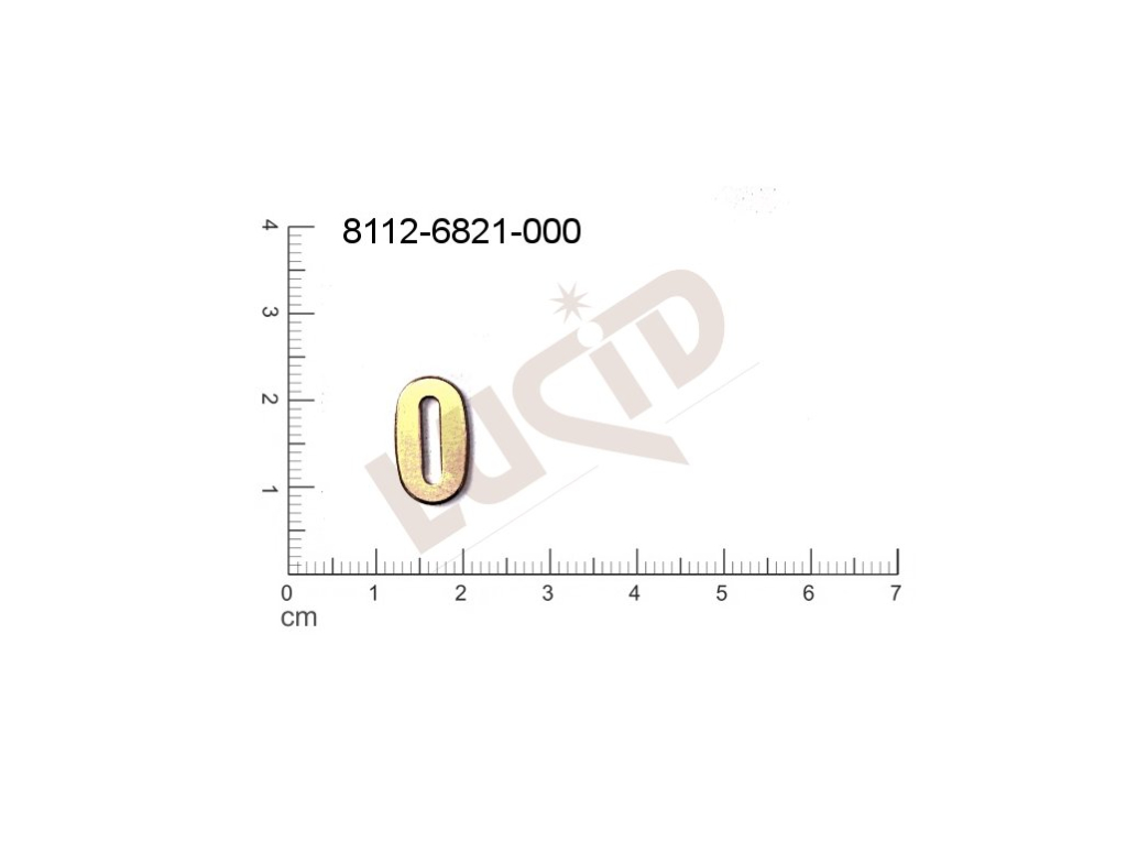 Plochý výsek čísla ostatní bez oček (svěšovacích dírek) 15.0x9.0mm