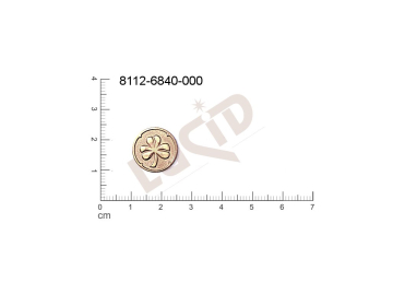 Tvarový výlisek kulatý lístečky bez oček (svěšovacích dírek) 15.0mm