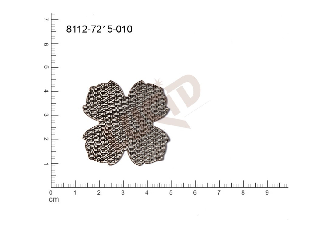 flat cut-out plant motives leaves without loops / attaching holes 42.0x42.0mm