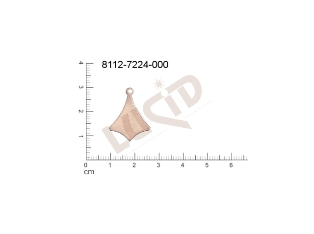 Plochý výsek čtyřúhelníky ostatní s 1 očkem (svěšovací dírkou) 22.0x18.0mm