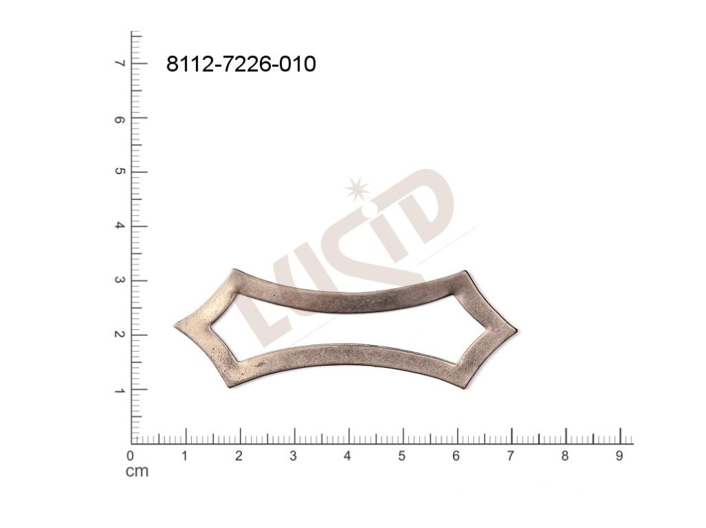 Plochý výsek ostatní bez oček (svěšovacích dírek) 64.0x22.0mm