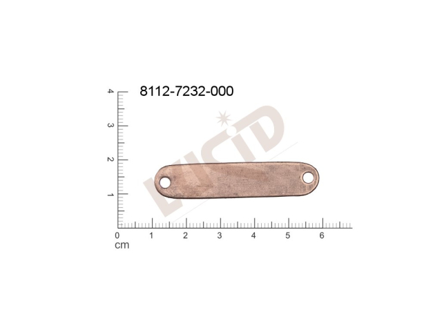 Plochý výsek oválné ostatní s 2-ma očky (svěšovacími dírkami) 48.0x10.0mm