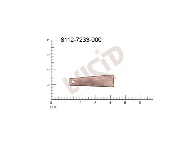 Plochý výsek čtyřúhelníky ostatní s 1 očkem (svěšovací dírkou) 30.0x9.0mm