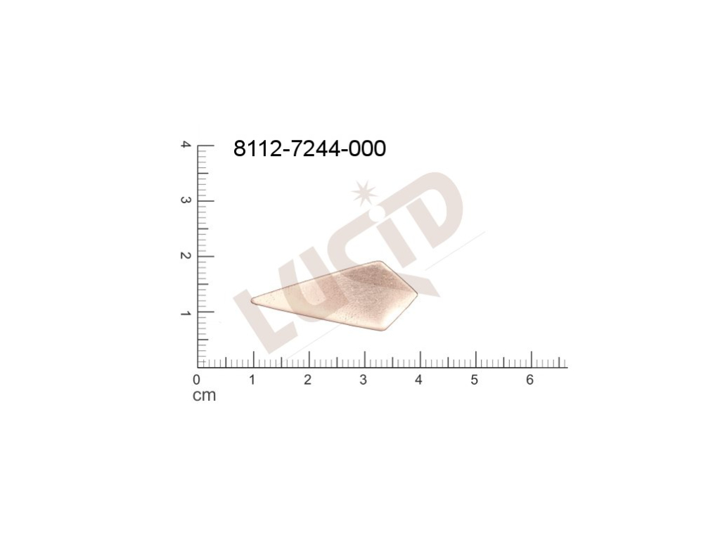 Plochý výsek čtyřúhelníky bez oček (svěšovacích dírek) 30.0x13.0mm