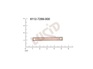 flat cut-out quadrangle other with 2 loops / attaching holes 42.0x 5.0mm