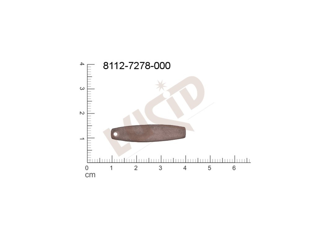 Plochý výsek ostatní s 1 očkem (svěšovací dírkou) 31.0x7.0mm